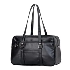 【新着商品】黒 茶色 通学 大容量 PU 鞄 制服 JK 学生 高校生 女子 スクバ 合皮 スクールバッグ [Osteenii]