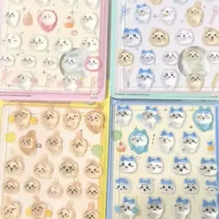 【早い者勝ち数量限定】ちいかわ　ボンボンドロップ　風　シール　4枚セット　　可愛い　海外製　シール帳ぷくぷくシール　ハチワレ　うさぎ　古本屋　発送早い　シール交換　ぷっくりシール　ぷくぷくシール　大人気　レア　ハチワレ