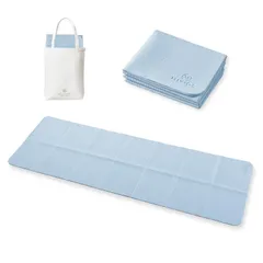 【最短発送】MIVIOS (ミビオス) ヨガ マット 厚さ4mm ピラティス トレーニング ストレッチ エクササイズマット 省スペース 折りたたみ 軽量 高い弾力性 収納バッグ付 コンパクト ヨガマット MVS304A アイスブルー