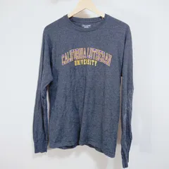 Champion チャンピオン カレッジプリントロングTシャツ サイズM グレー ニカラグア製 アメカジ 古着
