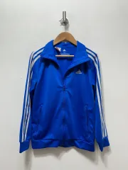 アディダス 3本線 トラックジャージ ブルー キッズ ジップアップ 150