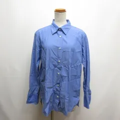 ユニクロ UNIQLO 長袖 コットン シャツ M ブルー