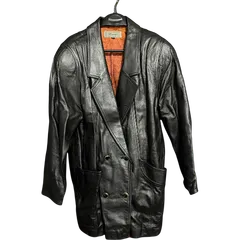  areania レザー ロングコート メンズ F ブラック 黒 アウター 本革  ラムレザー 羊革【Z1754】 