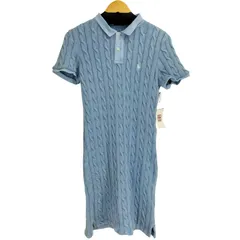 ポロラルフローレン POLO RALPH LAUREN スモールポニー刺繍 S/S ポロコットンケーブルニットワンピース レディース import：L 