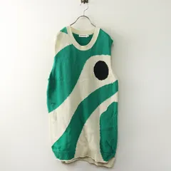 マリメッコ Marimekko Viita Bodilla knitted pullover ノースリーブ ニット プルオーバー S｜オフホワイト グリーン【2400014817966】のサムネイル