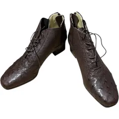 ショートブーツ レザー クロコダイル型押し 茶色 ブラウン系 シューズ 靴 レディース24【Z1753】