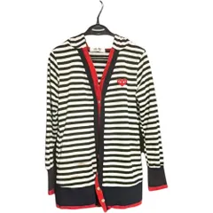  PLAY COMME des パーカー フード付き カーディガン ボーダー ブラック 黒【Z1753】