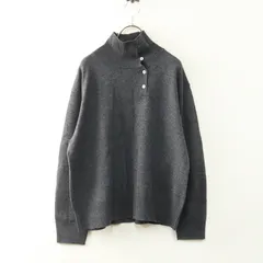 極美品 ミズイロインド mizuiro ind ウール混 ボタンつきハイネックトップス グレー┃セーター トップス プルオーバー【2400014803495】