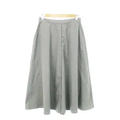 ニコアンド Niko and.. スカート フレア ロング フリンジ 切替ライン バックゴム L グレー /AH3