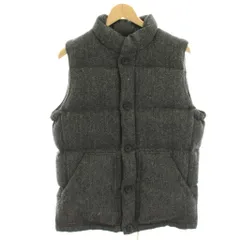 B&Y ユナイテッドアローズ BEAUTY&YOUTH ビューティー&ユース ダウンベスト 上着 M グレー ヘリンボーン柄 ジップアップ /HN