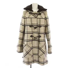 マックス&コー MAX&CO. ダッフルコート チェック柄 フード IJ38 アイボリー ブラック 840I00530 /TK ▲H