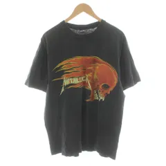 ジャイアント GIANT 90s METALLICA PUSHEAD SIDEFLAME SKULL Tシャツ カットソー 半袖 ロゴ XL 黒 ブラック /AN34