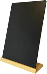 せんふう ブラックボード メニューボード 黒板 卓上 看板 飲食店 カフェ 台座付き A4サイズ 木製 (ブラック,  30x21cm)