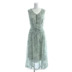 リランドチュール Rirandture ワンピース 1 緑 グリーン 花柄 ノースリーブ Vネック /AB ■OS