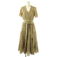 スナイデル SNIDEL コットンプリントカシュクールワンピース ロング 0 オリーブ /DF ■OS