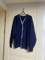 新品 レイヤードニット カーディガン ネイビー ユニセックス