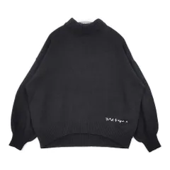 agnes b. 540wm31 To b. モックネック コットン混 ロゴ刺繍 セーター ニット ブラック レディース アニエスベー【中古】6-0123T△