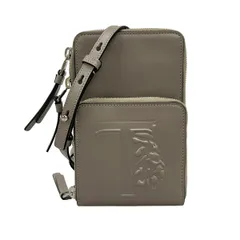 TOD'S(トッズ) ショルダーバッグ美品  - グレー モバイルフォンホルダー/ストラップ着脱可 レザー