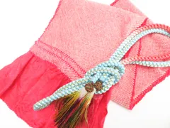 【一輝堂】和装小物 帯締め 帯揚げ セット 振袖用 総絞り 丸組 撚り房 金糸 美品 帯締 帯揚 26w01-973