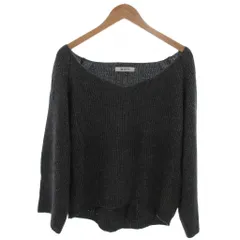 ナノユニバース nano universe ニット セーター ラウンドネック 長袖 ラメ F グレー /BS