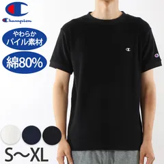 Champion Tシャツ メンズ 半袖 紳士 ウエア シャツ トップス S M L XL チャンピオン パイル生地 ロゴ シンプル ジム