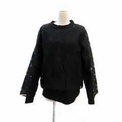 ロペ ROPE ブラウス カットソー クルーネック 長袖 2点セット 38 M 黒 ブラック /HO1