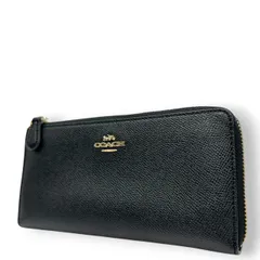 美品 コーチ COACH 長財布 アコーディオンジップ ラウンドファスナー F37985 レザー 本革 ブラック 黒 馬車ロゴ ゴールド金具 大容量 多機能 レディース メンズ ユニセックス ウォレット プレゼント M4