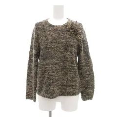 キャラオクルス CARA O CRUZ ニット セーター 長袖 コサージュ付き 7 ベージュ グレー/NL