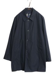 【お得なクーポン配布中!】 ブルックスブラザーズ ステンカラー コート メンズ 40 L 程 チェック ライナー付き ハーフコート バルマカーン シンプル 無地 紺 きれいめ