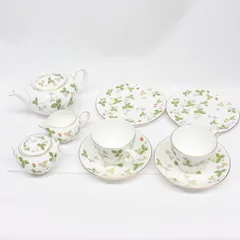 ☆1662　WEDGWOOD　ウェッジウッド　ワイルドストロベリー　ティーポット　シュガーポット　クリーマー　カップ＆ソーサー　プレート　7点セット