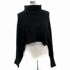 ケイビーエフ KBF アーバンリサーチ ニット セーター 長袖 ショート丈 タートルネック ドルマンスリーブ ONE 黒 ブラック /SM12