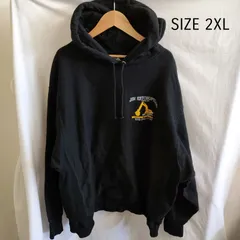 【2XL】 海外古着　Champion　パーカー　大きいサイズ　黒　ワンポイントロゴ　ゆったり