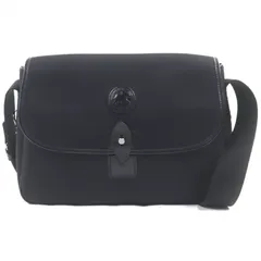 美品▼HUNTING WORLD ハンティングワールド サファリ トゥデイ キャンバス レザー ロゴワッペン付き フラップ式 ショルダーバッグ ブラック イタリア製 メンズ