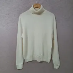 B2-6/ユニクロ アイボリー カシミア タートルネック ニット Tシャツ メンズ S