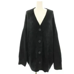 アズールバイマウジー AZUL by moussy ニットカーディガン M 黒 ブラック Vネック 長袖 /HN ■MA