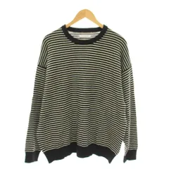 フリークスストア FREAKS STORE リラックスフィット クルーネックニットプルオーバー セーター L 黒 ブラック 白 ホワイト ボーダー 長袖 1030248901914 /YM ■MA
