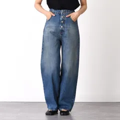 MM6 MAISON MARGIELA エムエムシックス メゾン マルジェラ デニム ジーンズ ストレートレッグジーンズ S52LA0235 M30058 レディース ライトブルー ハイウエスト オールシーズンのサムネイル