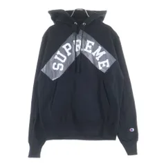 SUPREME (シュプリーム) 25SS ×Champion Hooded Sweatshirt ×チャンピオン プルオーバースウェットパーカー フーディー ブラック