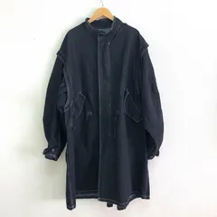 forksy. 2wayデニムモッズコート/ベスト オーバーサイズ デニムジャケット デニムベスト ブラック  FREE