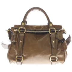 miumiu (ミュウミュウ) 2WAYハンドバッグ ショルダーバッグ ブラウン レザー ゴールド金具