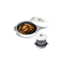 シービージャパン 電子レンジ調理器具 電子レンジで焼き目が付けられる [ 炒める 茹でる 焼く 煮る 蒸す 炊く がこれ1つ ] 食器洗浄機対応 レシピ付き レンジグリル 深型蒸し皿付き copan 1のサムネイル