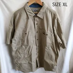 【XL】海外古着　carhartt 半袖　シャツ　大きいサイズ　ベージュ　ゆったり
