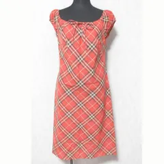 美品 BURBERRY BLUE LABEL バーバリーブルーレーベル チェック ワンピース FM503-310 サイズ40 レッド レディース 古着 中古 USED