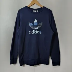 adidas Originals アディダス オリジナルス トレフォイル 迷彩柄 クルーネック スウェット トレーナー スポーツ ネイビー系 B139