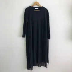 アンティカ ロンT×シアープリーツ サイド片スリット レイヤードワンピース ブラック  FREE