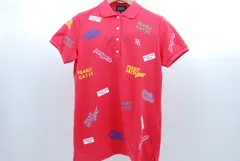 中古 レディース パーリーゲイツ PEARLY GATES 半袖ポロシャツ 1(M) 濃ピンク プリント 総柄