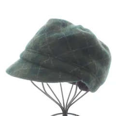 ミュールバウアー Muhlbauer キャスケット ニット チェック柄 ロゴ 緑 グリーン /KU