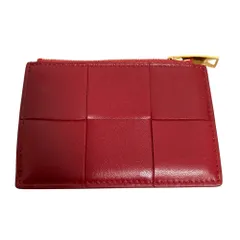 美品 BOTTEGA VENETA ボッテガヴェネタ マキシイントレチャート コインケース レッド レディース 古着 中古 USED