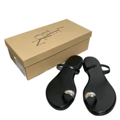 未使用 LE TALON ルタロン メタルサムリングサンダル Mサイズ 23cm ブラック  レディース 古着 中古 USED