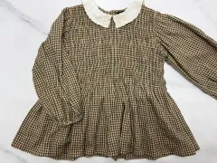 ボンジュールダイアリー チェック ブラウス 8y